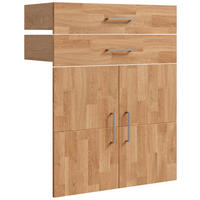 TÜRENSET 78,4/100,6/37 cm   - Eichefarben/Silberfarben, Natur, Holz/Metall (78,4/100,6/37cm) - Linea Natura