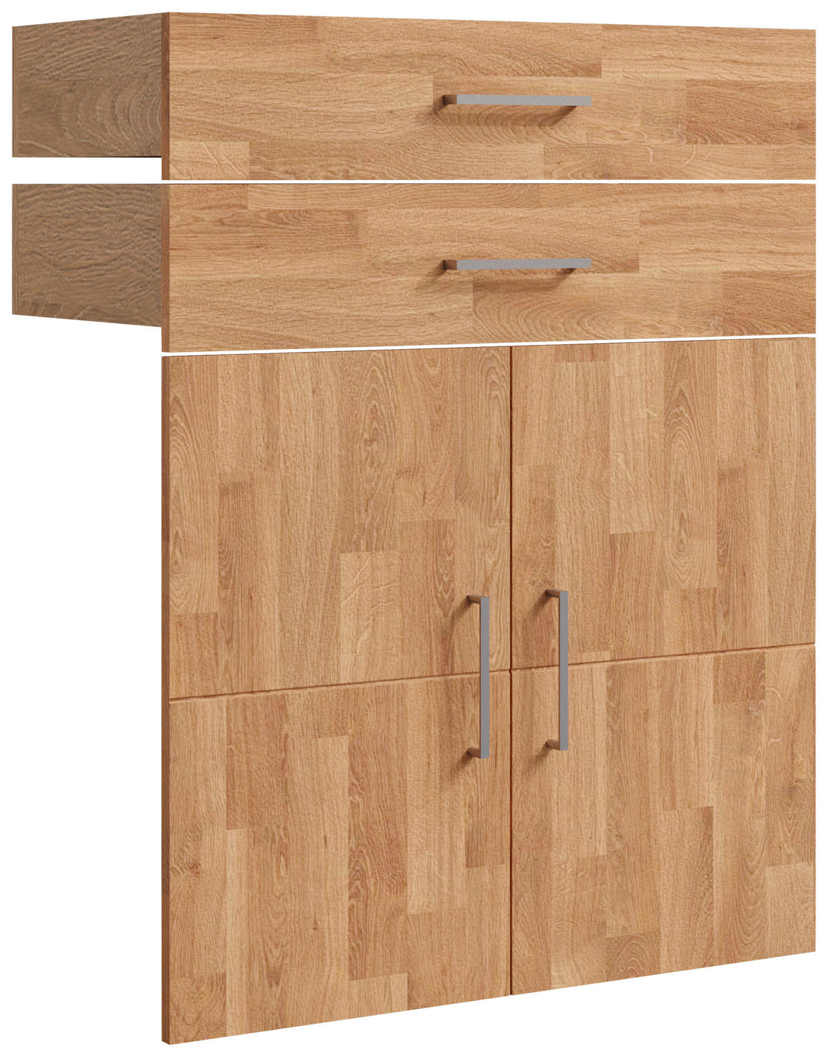 TÜRENSET 78,4/100,6/37 cm   - Eichefarben/Silberfarben, Natur, Holz/Metall (78,4/100,6/37cm) - Linea Natura