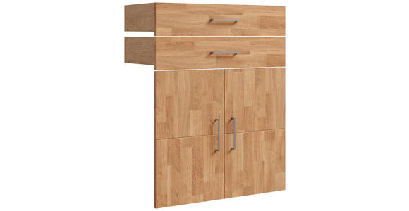 TÜRENSET 78,4/100,6/37 cm   - Eichefarben/Silberfarben, Natur, Holz/Metall (78,4/100,6/37cm) - Linea Natura