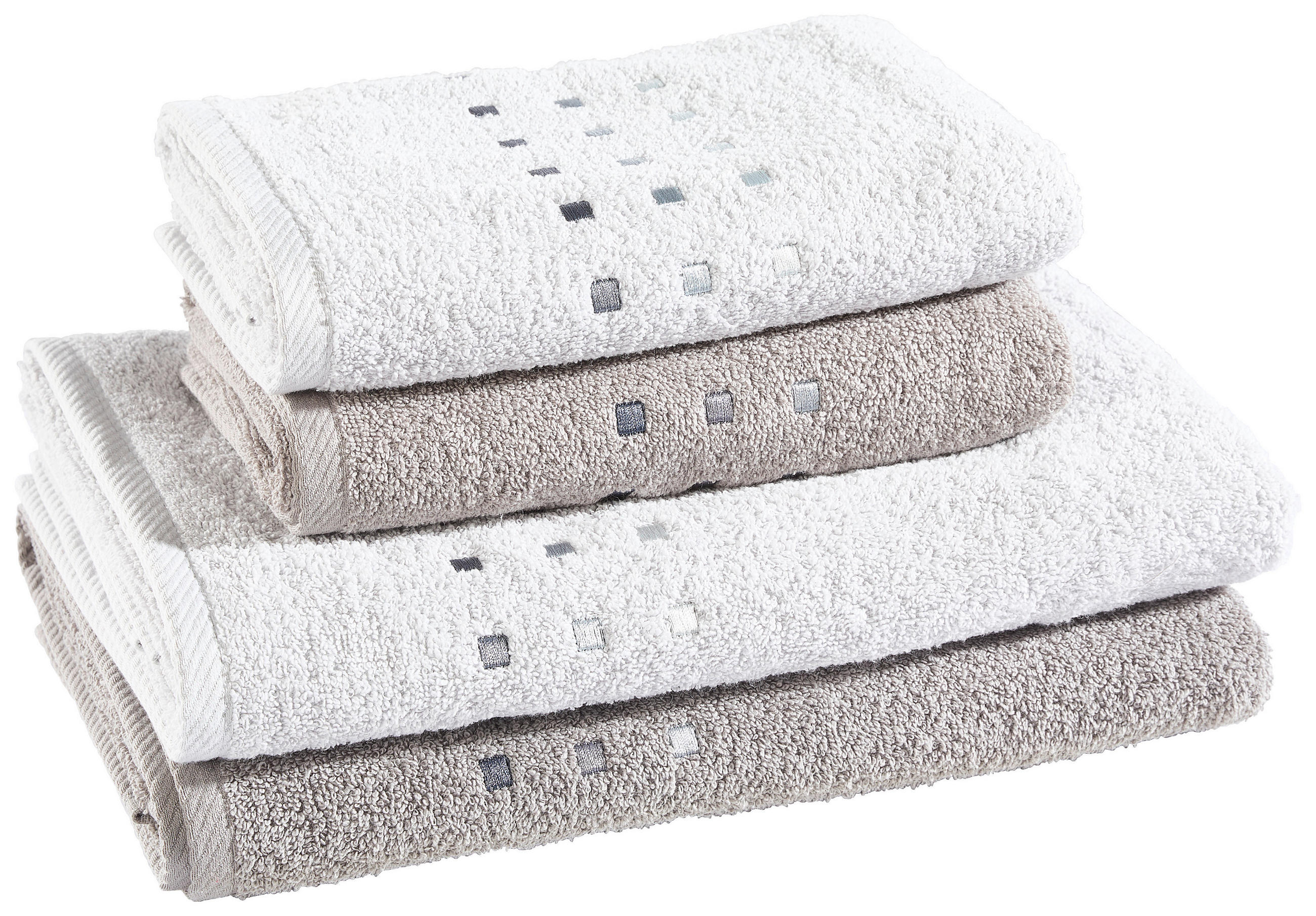 SET PEŠKIRA QUATTRO  antracit, srebrna 140/100/70/50 cm  - srebrna/antracit, tekstil (140/100/70/50cm) - Esposa