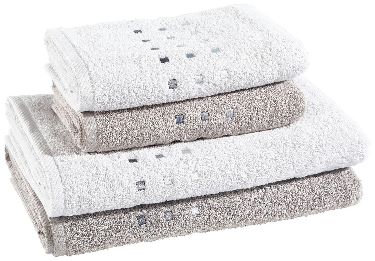 SADA RUČNÍKŮ A OSUŠEK, 140/100/70/50 cm, antracitová, barvy stříbra - barvy stříbra/antracitová, textil (140/100/70/50cm) - Esposa