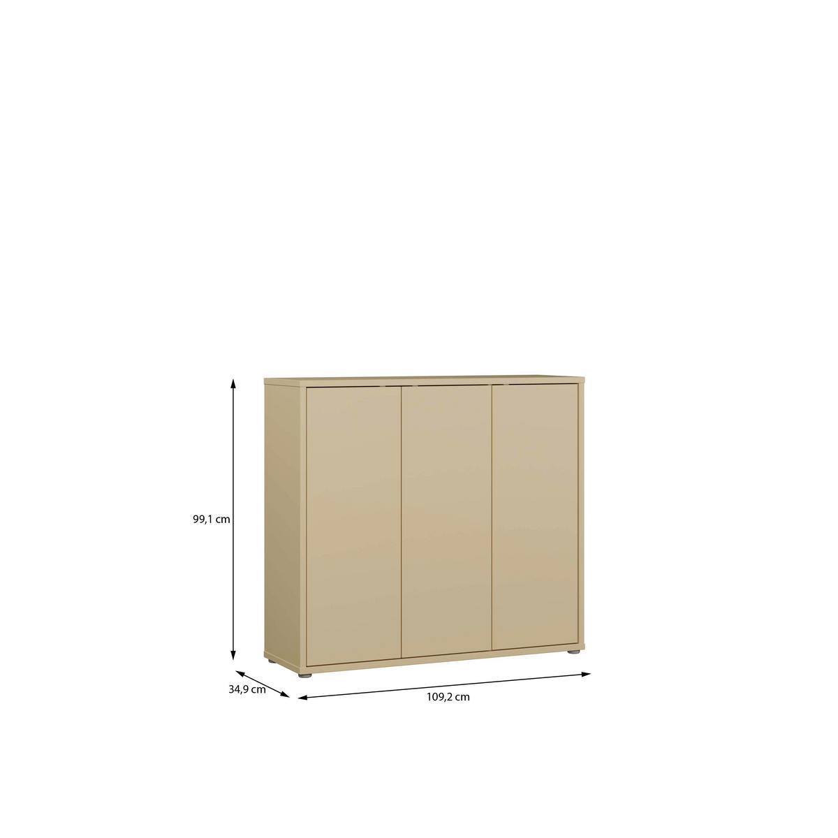 SCHUHSCHRANK Hellgelb  - Hellgelb/Grau, MODERN, Holzwerkstoff/Kunststoff (109,2/99,1/34,9cm) - Carryhome