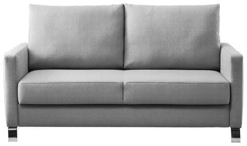 SCHLAFSOFA in Flachgewebe Hellgrau  - Chromfarben/Hellgrau, KONVENTIONELL, Textil/Metall (140/90/95cm) - Bali