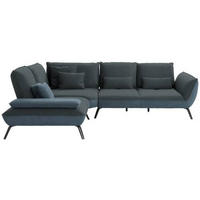 ECKSOFA in Flachgewebe Blaugrau  250/310 cm  - Blaugrau/Schwarz, Design, Textil/Metall (250/310cm) - Moderano