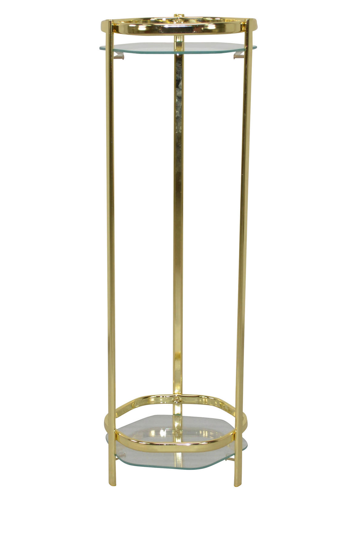 BLUMENTISCH Metall, Glas  - Messingfarben, Design, Glas/Metall (28/28/86cm) - MID.YOU