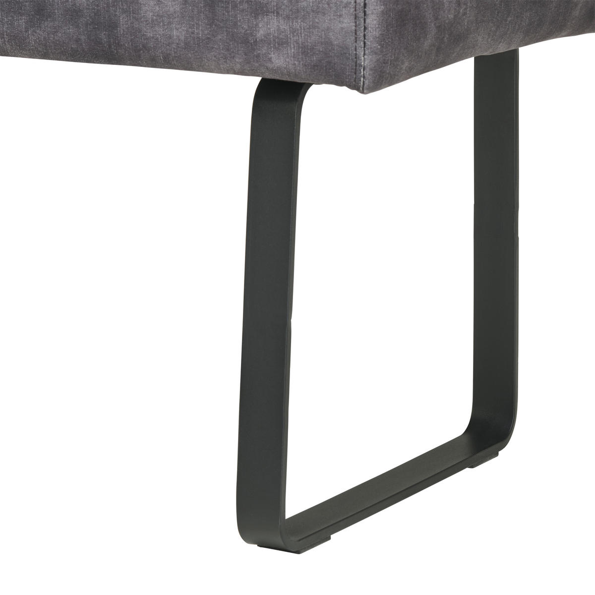 SITZBANK in Metall, Textil Dunkelgrau  - Dunkelgrau/Schwarz, LIFESTYLE, Textil/Metall (140/90/49cm) - MID.YOU