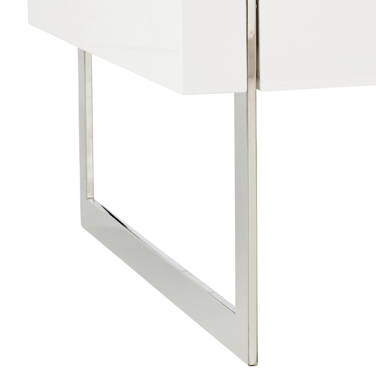 COUCHTISCH rechteckig Weiß, Weiß Hochglanz  - Chromfarben/Weiß Hochglanz, Basics, Holzwerkstoff/Metall (110/40/70cm) - MID.YOU