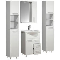BADEZIMMER 5-teilig  in 115 cm  - Weiss/Silberfarben, Modern, Glas/Keramik (115cm) - MID.YOU