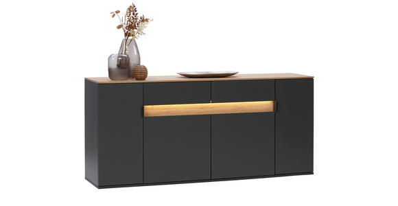 SIDEBOARD Anthrazit, Eichefarben 180,6/82/42 cm - Eichefarben/Anthrazit, MODERN, Holzwerkstoff/Metall (180,6/82/42cm) - Dieter Knoll