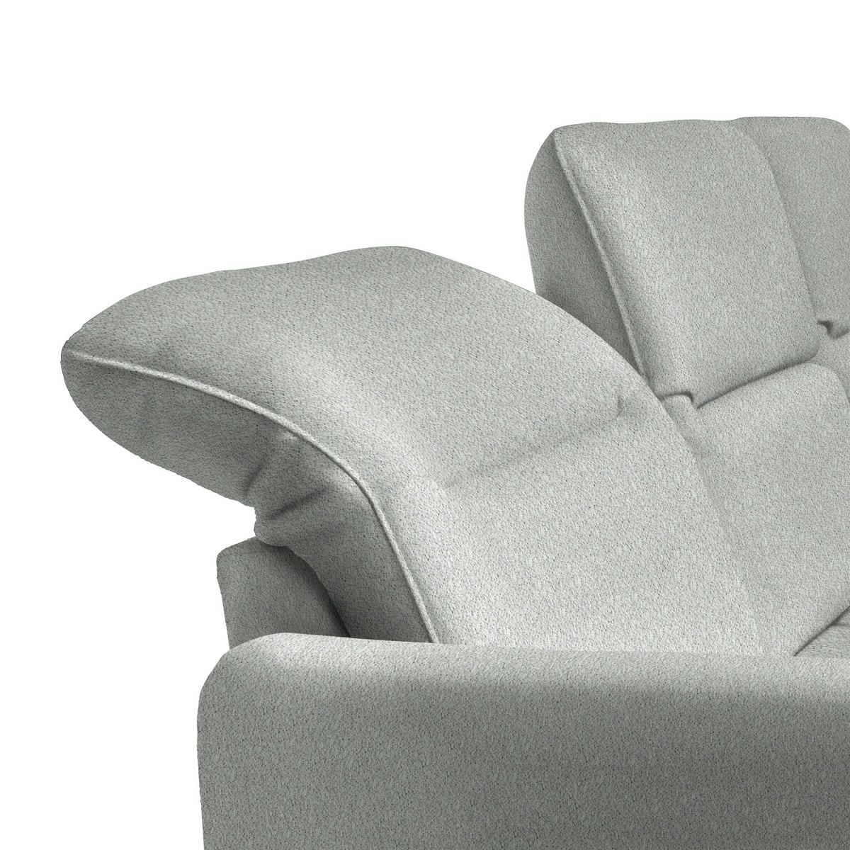 ECKSOFA Silberfarben Chenille  - Silberfarben/Schwarz, KONVENTIONELL, Textil/Metall (254/190cm) - Livetastic