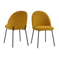 STUHL-SET 2 Stück  Bouclé  Schwarz, Currygelb  - Currygelb/Schwarz, MODERN, Textil/Metall (49,5/84/47,5cm) - MID.YOU