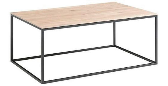 COUCHTISCH in Holz 100/60/42 cm - Eiche Bianco/Schwarz, Design, Holz/Metall (100/60/42cm) - Johann Jakob
