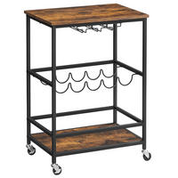 SERVIERWAGEN in Schwarz, Dunkelbraun  - Dunkelbraun/Schwarz, Trend, Holzwerkstoff/Metall (60/82/40cm) - MID.YOU