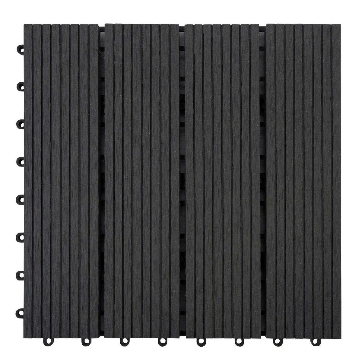 TERRASSENFLIESE 30/30 cm WPC Royal  - Anthrazit, MODERN, Holzwerkstoff (30/30cm) - Floordirekt