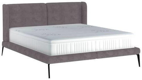 POLSTERBETT 180/200 cm  in Graubraun  - Graubraun/Schwarz, Modern, Textil/Metall (180/200cm) - Livetastic