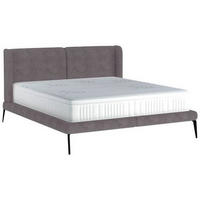KÁRPITOZOTT ÁGY 180/200 cm  szürkésbarna  - fekete/szürkésbarna, Modern, textil/fém (180/200cm) - Livetastic