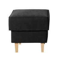 HOCKER Velours Schwarz  - Buchefarben/Schwarz, Design, Holz/Textil (53/45/53cm) - Max Winzer
