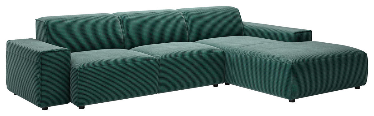 Freisteller von Pure Home Lifestyle ECKSOFA 9125 Dunkelgrün Cord.