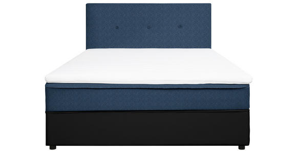 BOXBETT 120/200 cm in Blau, Schwarz - Blau/Schwarz, KONVENTIONELL, Holz/Textil (120/200cm) - Carryhome