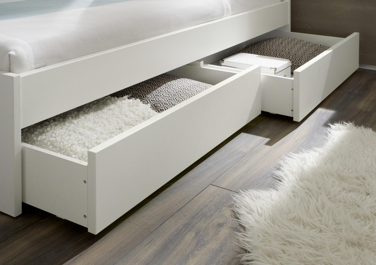 STAURAUMBETT 200/200 cm  in Weiß  - Schwarz/Weiß, Design, Holzwerkstoff (200/200cm) - Hasena