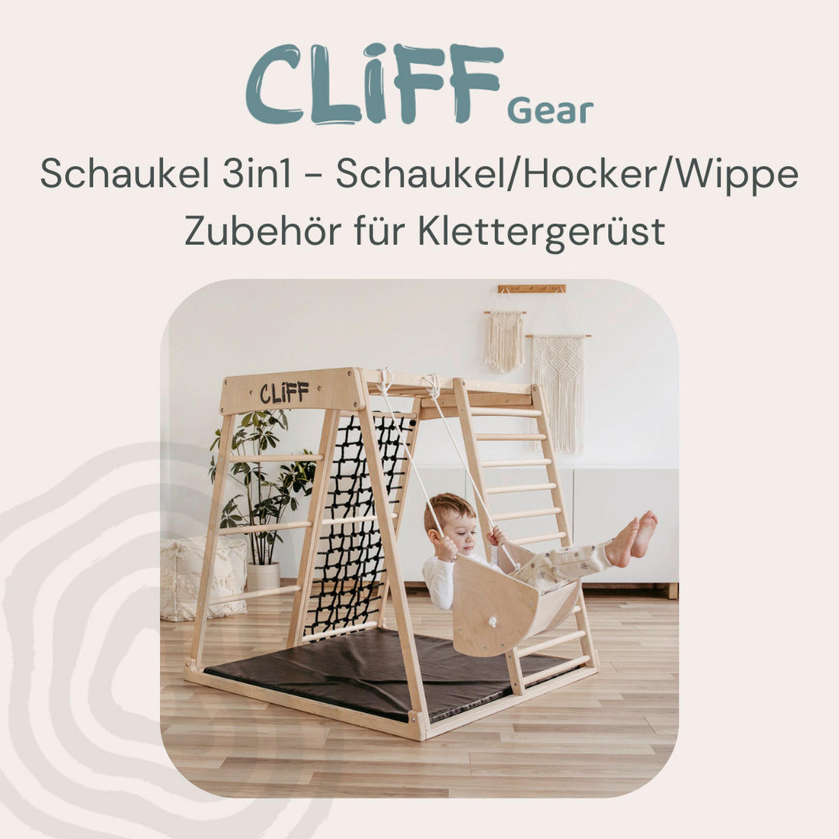 KLETTERGERÜST ZUBEHÖR Cliff  - Birkefarben, Basics, Holz (30/35/20cm) - CLIFF
