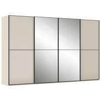SCHWEBETÜRENSCHRANK 320/236/68 cm,  in Champagner, 4 Tür(en)  - Champagner/Schwarz, Design, Glas/Holzwerkstoff (320/236/68cm) - Novel