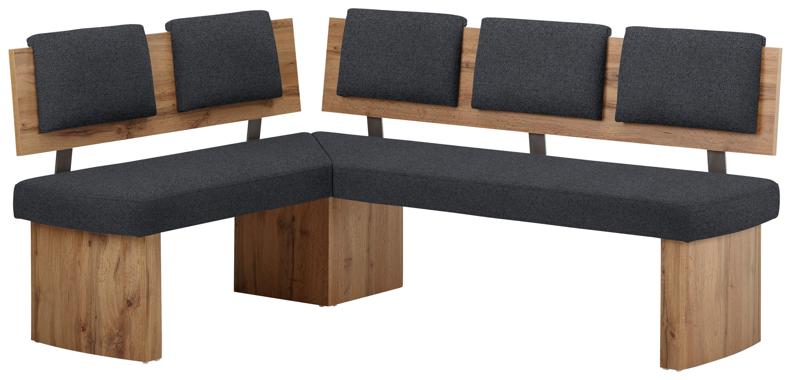 ECKBANK 140/180 cm  in Anthrazit, Eichefarben  - Eichefarben/Anthrazit, KONVENTIONELL, Holzwerkstoff/Textil (140/180cm) - Cantus
