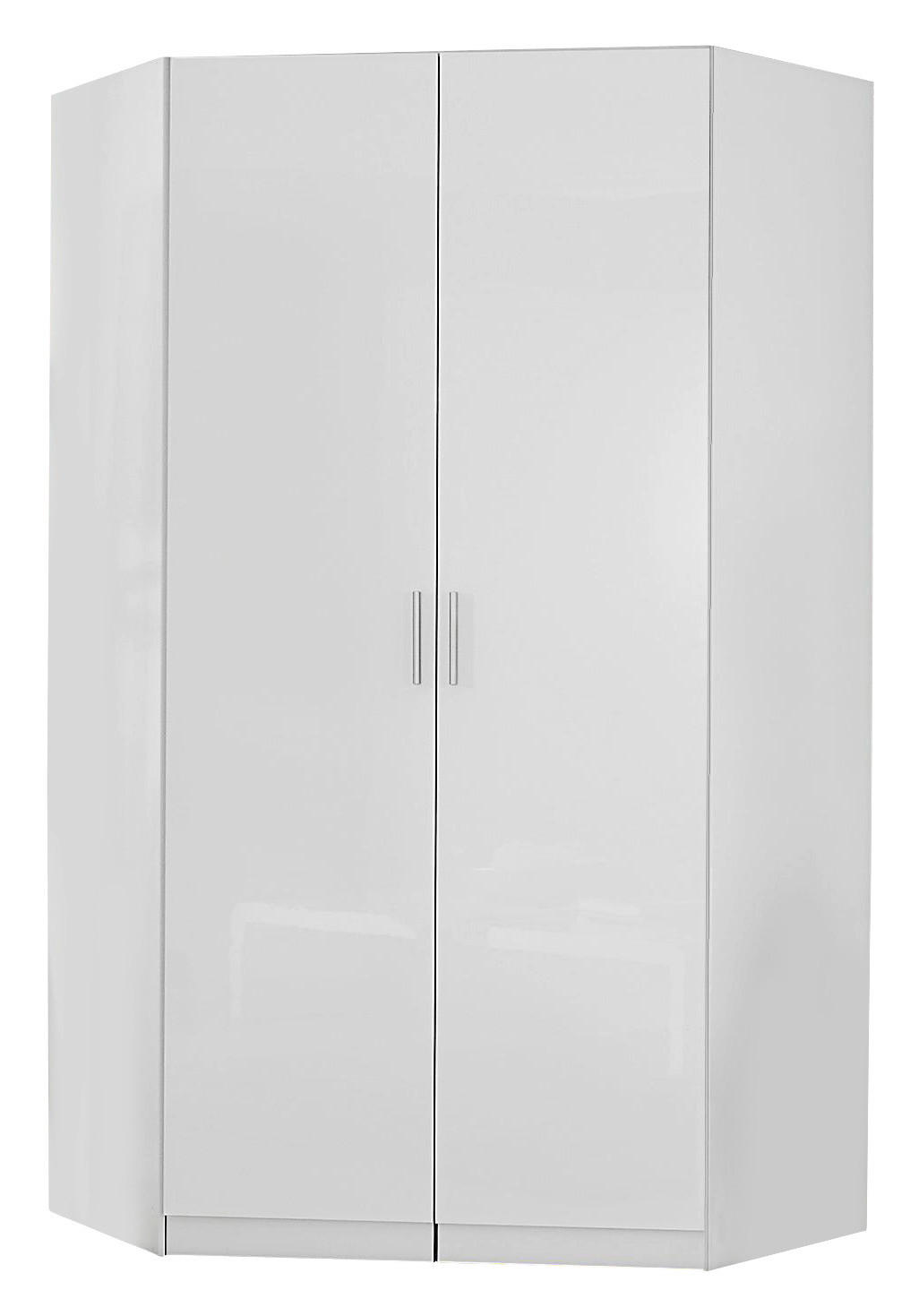 HÖRNSKÅP 117/197/117 cm  - vit/aluminiumfärg, Design, trämaterial/plast (117/197/117cm) - Carryhome