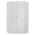 ECKSCHRANK 117/197/117 cm  - Weiß Hochglanz/Alufarben, Design, Holzwerkstoff/Kunststoff (117/197/117cm) - Carryhome