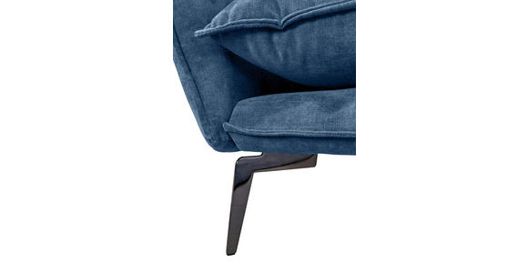 ECKSOFA in Webstoff Blau  - Blau/Schwarz, Design, Textil/Metall (338/165cm) - Hom`in