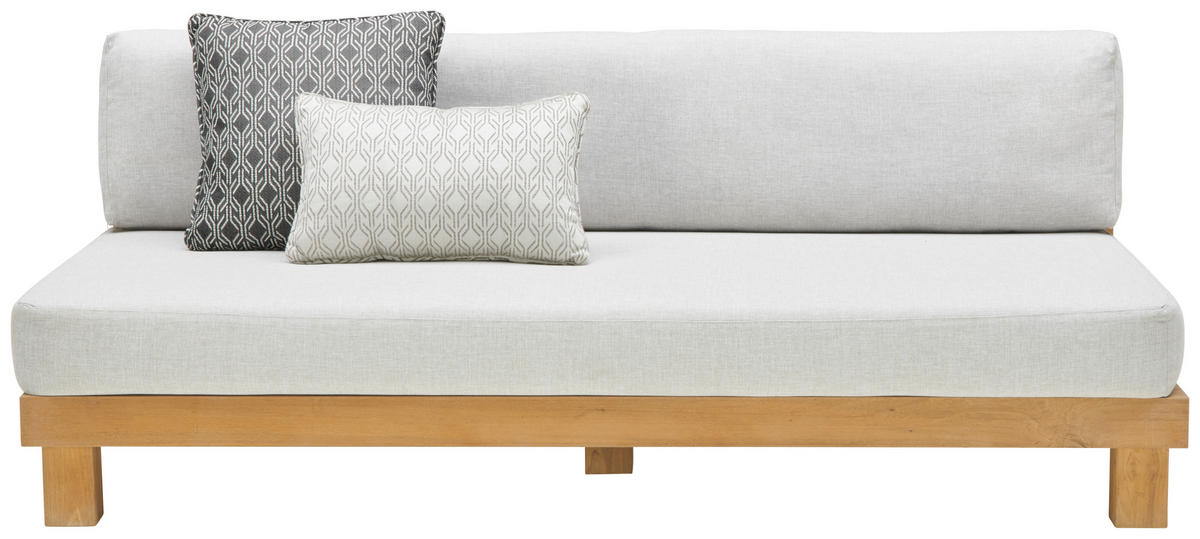 LOUNGESOFA  - Dunkelgrau/Hellgrau, Natur, Holz/Textil (180/68/95cm) - Amatio
