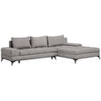 ECKSOFA in Webstoff Greige  - Greige/Schwarz, Design, Textil/Metall (315/212cm) - Carryhome