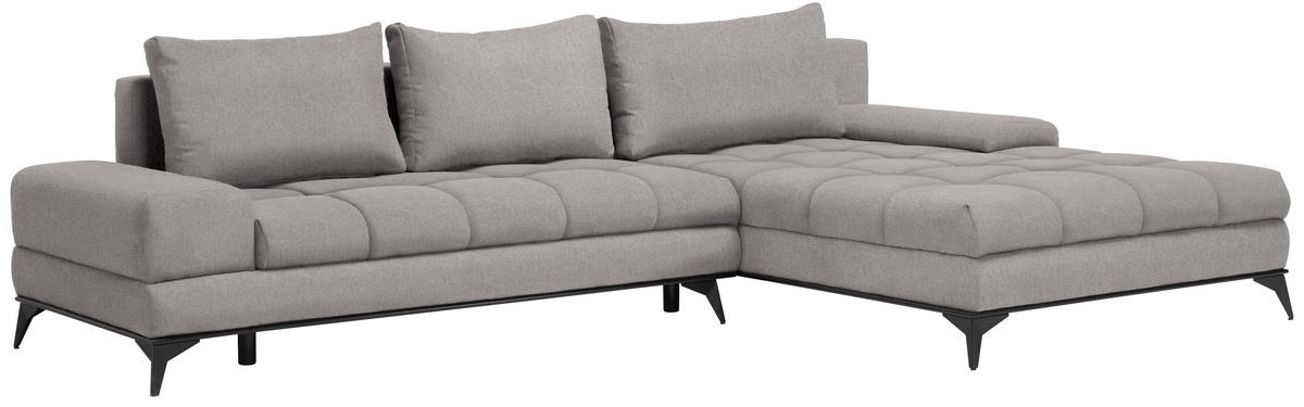 ECKSOFA Grau Webstoff  - Schwarz/Grau, Design, Textil/Metall (315/212cm) - Carryhome