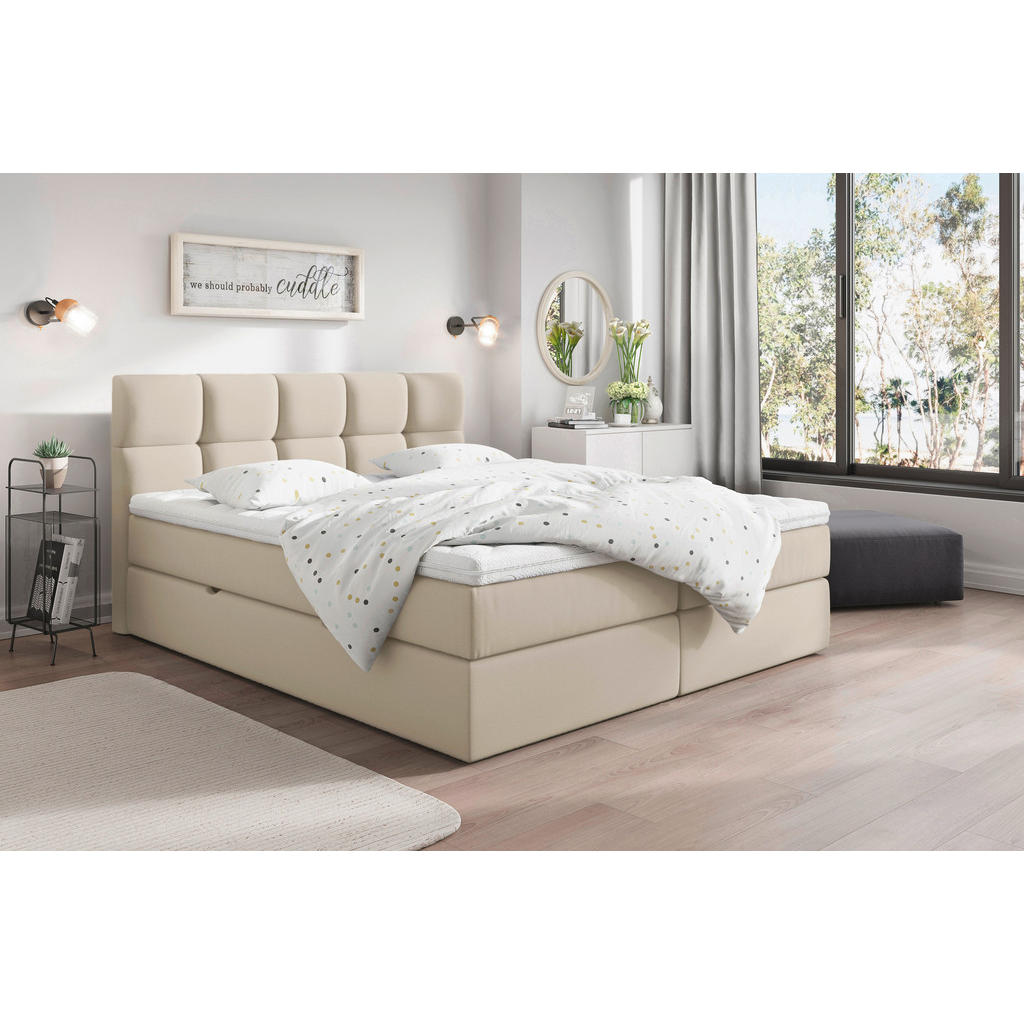 Pat Tip Boxspring, 160/200 cm, crem - Imagine 1