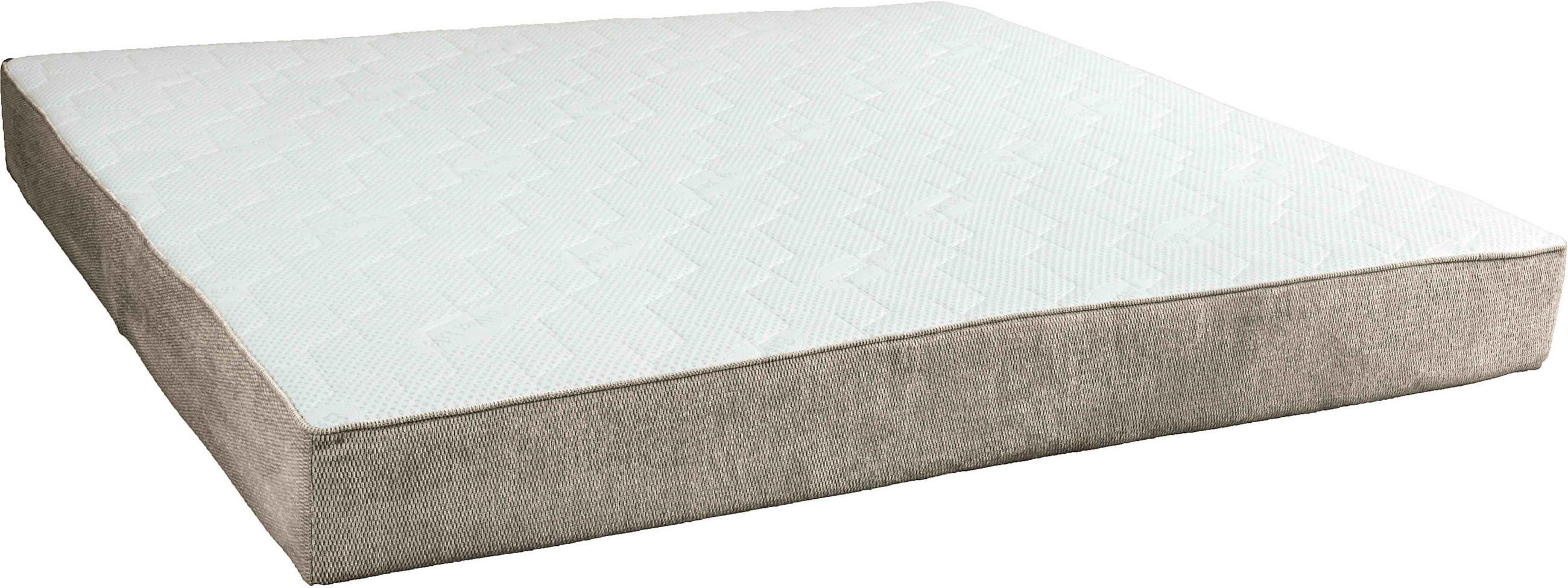 TASCHENFEDERKERNMATRATZE 180/200 cm, Höhe ca.: 25 cm, H4 + H4 = sehr fest, 7-Zonen - Weiß/Grau, Design, Textil (180/200cm) - Chameo
