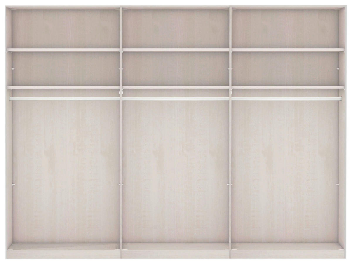 Dulap Cu Uși Culisante, 300/236/67 cm, alb - alb, Design, sticlă/material pe bază de lemn (300/236/67cm) - Voleo