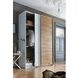 SCHWEBETÜRENSCHRANK  in Eiche Artisan  - Alufarben/Eiche Artisan, Design, Holzwerkstoff/Metall (136/210/62cm) - Carryhome