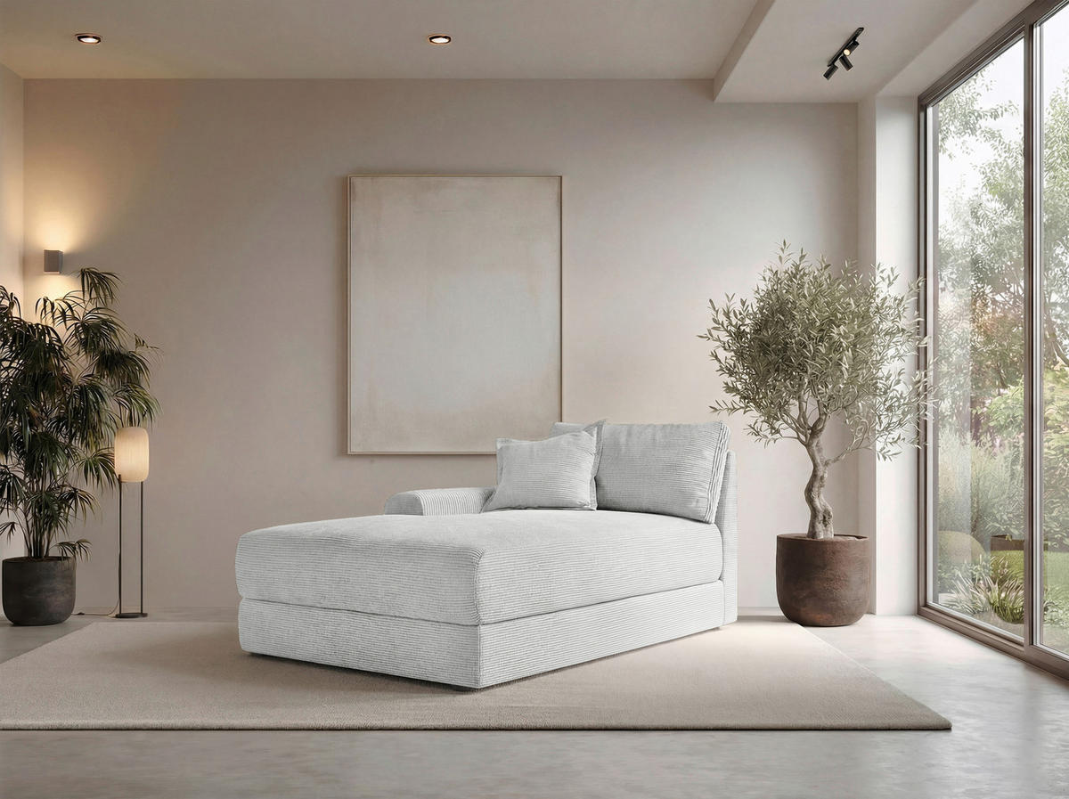 BIGSOFA Cord Perlmutt  - Perlmutt/Schwarz, MODERN, Kunststoff/Textil (117/93/190cm) - Carryhome
