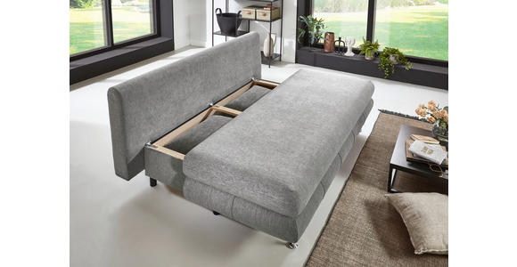 SCHLAFSOFA Webstoff Grau  - Taupe/Edelstahlfarben, KONVENTIONELL, Kunststoff/Textil (190/93/92cm) - Carryhome