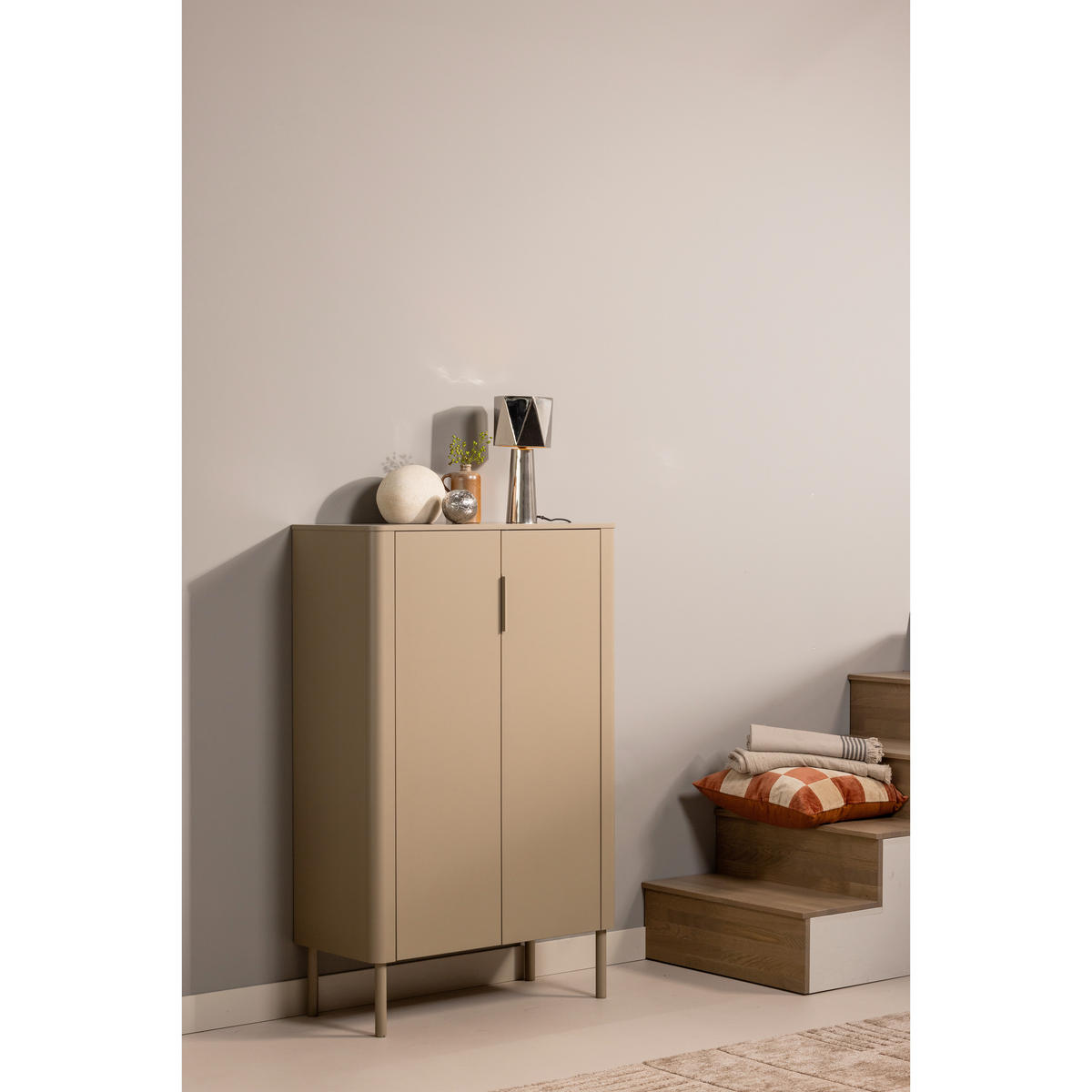 SCHUHSCHRANK Gunnar  in 85/135/39 cm  - Schlammfarben/Schwarz, Design, Holz/Metall (85/135/39cm) - Livetastic