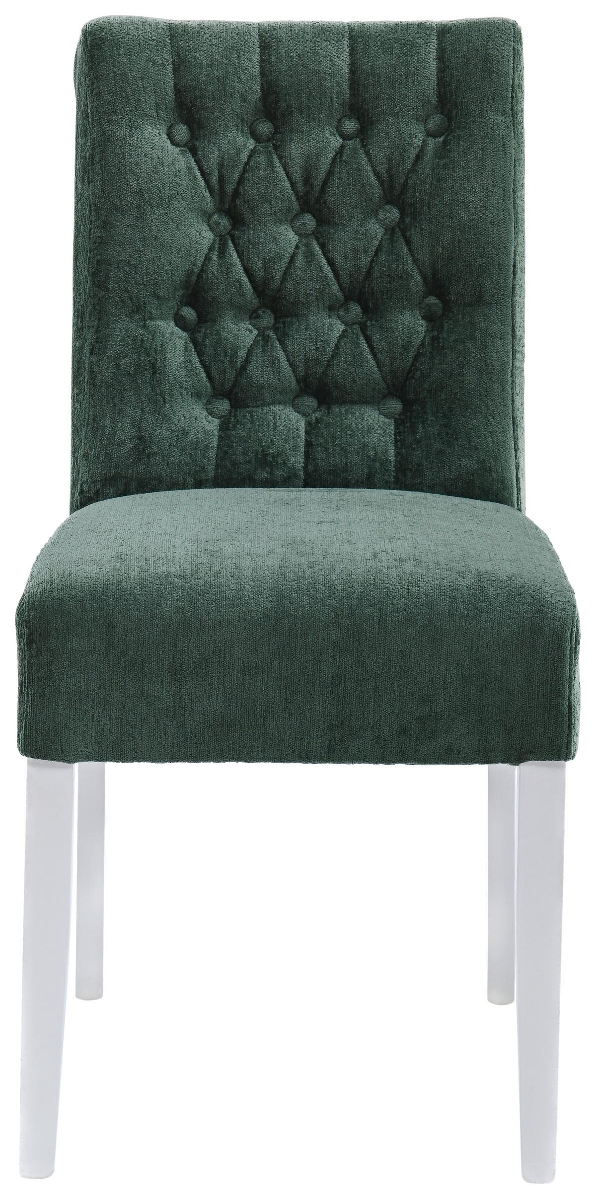 STUHL Chenille Grün Buche massiv  - Weiß/Grün, KONVENTIONELL, Holz/Textil (46,5/91/65cm) - Cantus