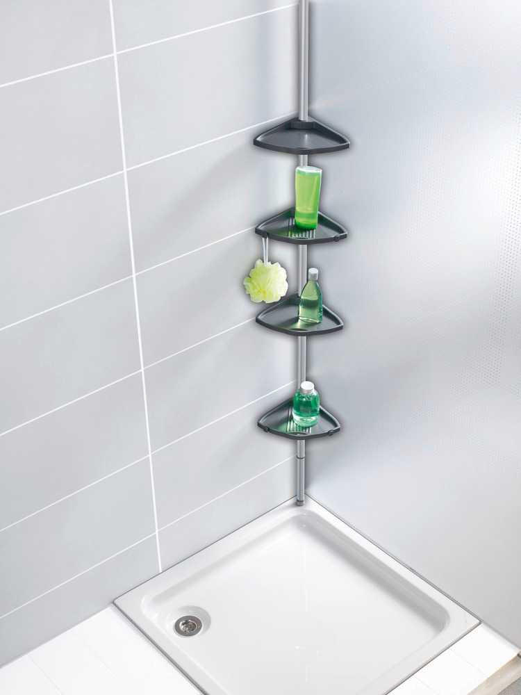 ZUHANYPOLC 26/78-275/19,5 cm  - ezüst, Basics, műanyag/fém (26/78-275/19,5cm) - Wenko