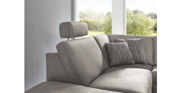 ECKSOFA in Mikrofaser Alufarben 242/275 cm - Alufarben, Design, Textil/Metall (242/275cm) - Dieter Knoll