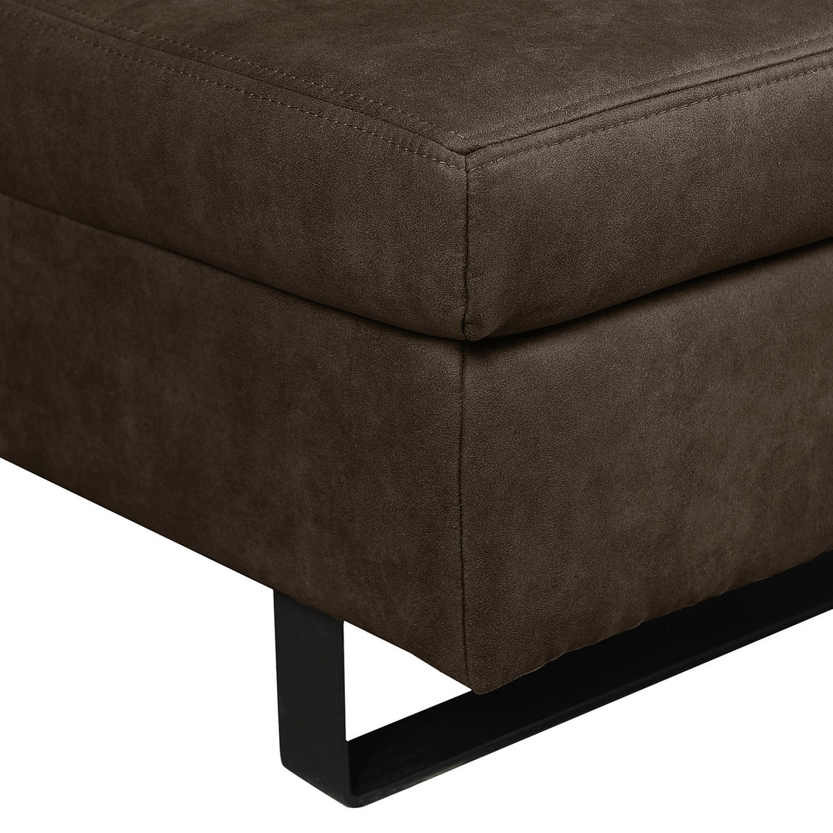 HOCKER Mikrofaser Schlammfarben  - Schlammfarben/Schwarz, Design, Textil/Metall (92/39/59cm) - MID.YOU