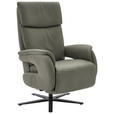 RELAXSESSEL Echtleder    - Schwarz/Grau, Design, Leder/Metall (70/117/85cm) - Dieter Knoll