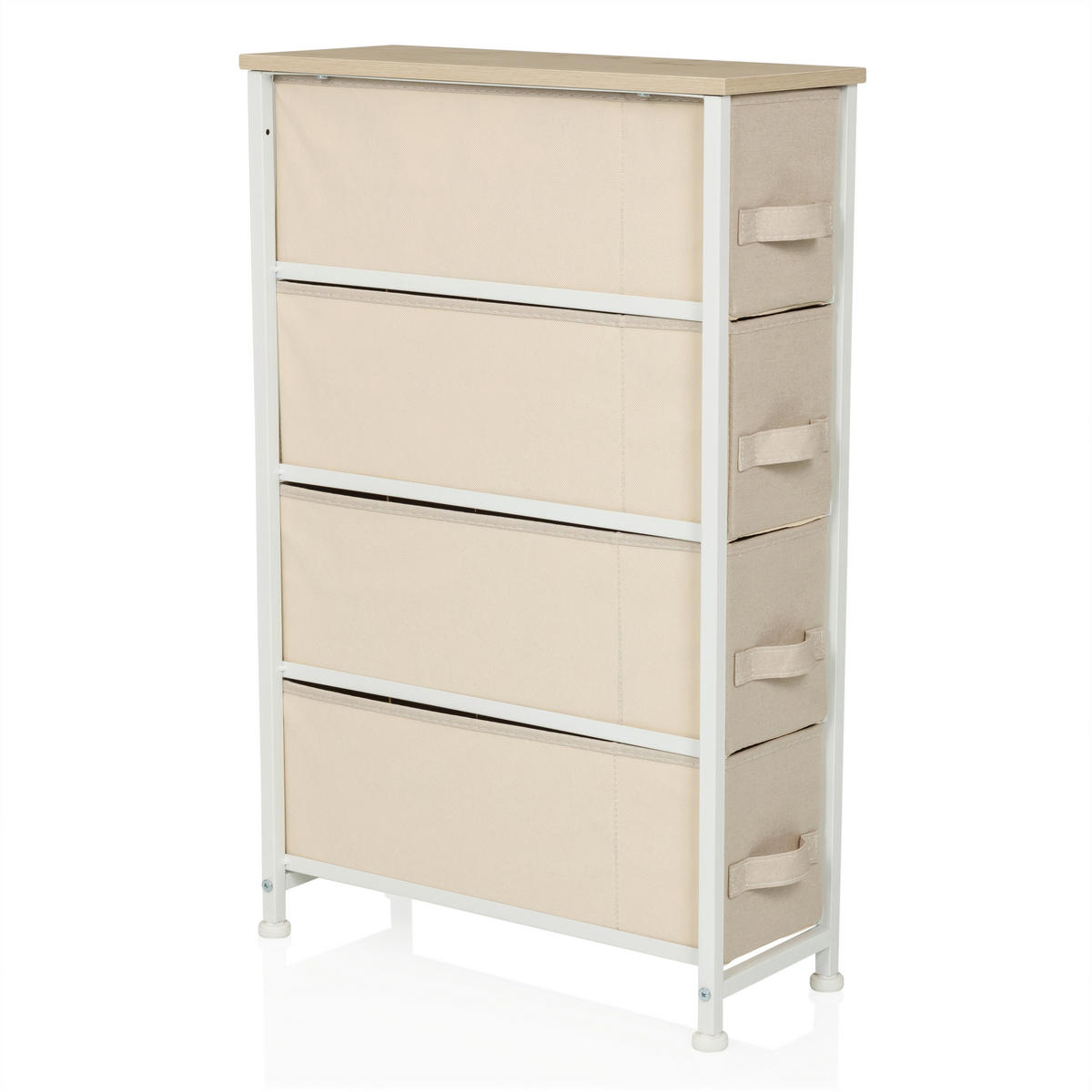 KOMMODE  in 20/76/48 cm  - Beige/Weiß, MODERN, Kunststoff/Textil (20/76/48cm) - MID.YOU