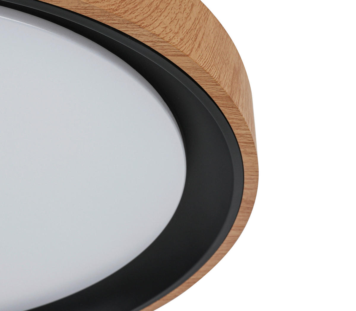 DECKENLEUCHTE 40/7 cm   - Eichefarben/Schwarz, Trend, Kunststoff/Metall (40/7cm) - Novel