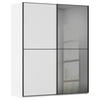SCHWEBETÜRENSCHRANK 162/223/68 cm 2-türig Weiß, Schwarz  - Schwarz/Weiß, KONVENTIONELL, Glas/Holzwerkstoff (162/223/68cm) - Novel