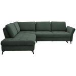 ECKSOFA in Bouclé Grün  233/288 cm  - Schwarz/Grün, Natur, Textil/Metall (233/288cm) - Valnatura