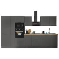 KÜCHENBLOCK   in Graphitfarben  - Schwarz/Graphitfarben, Basics, Holzwerkstoff/Metall (370/211/60cm) - Carryhome